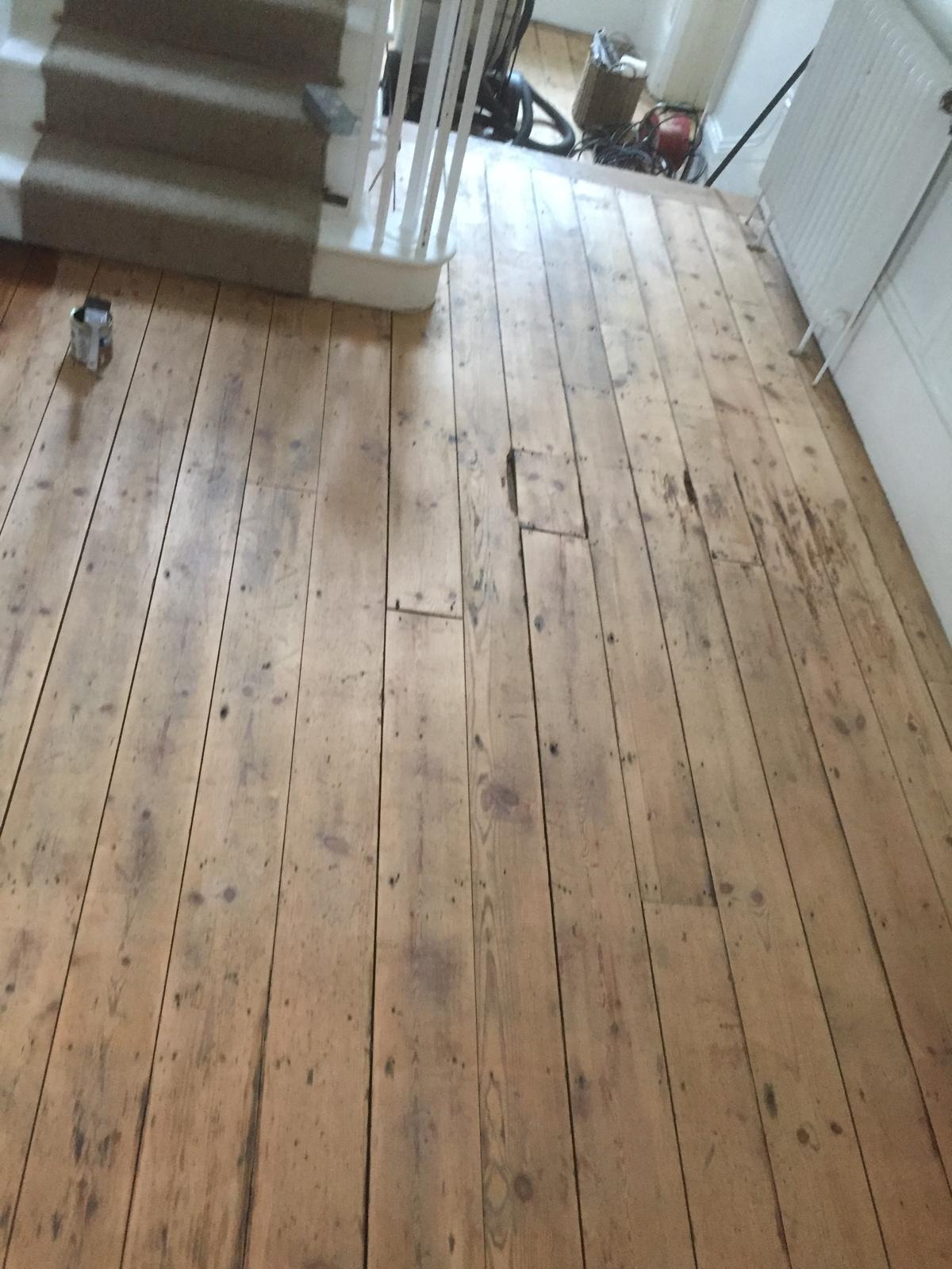 Decorating project with wood floor re-fresh