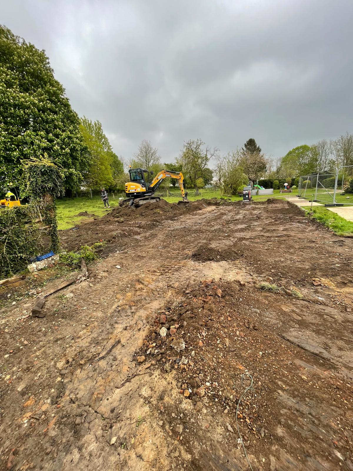 Digger work for local swimming pool in Sellindge