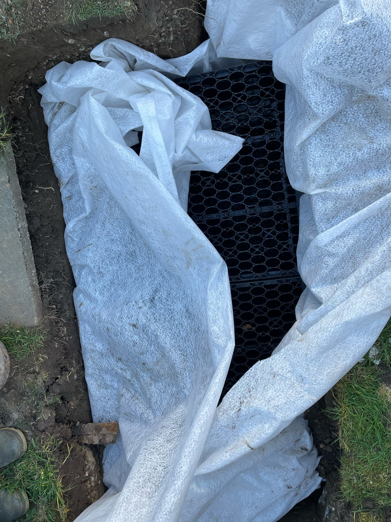 Drainage for outside the swimming pool area.