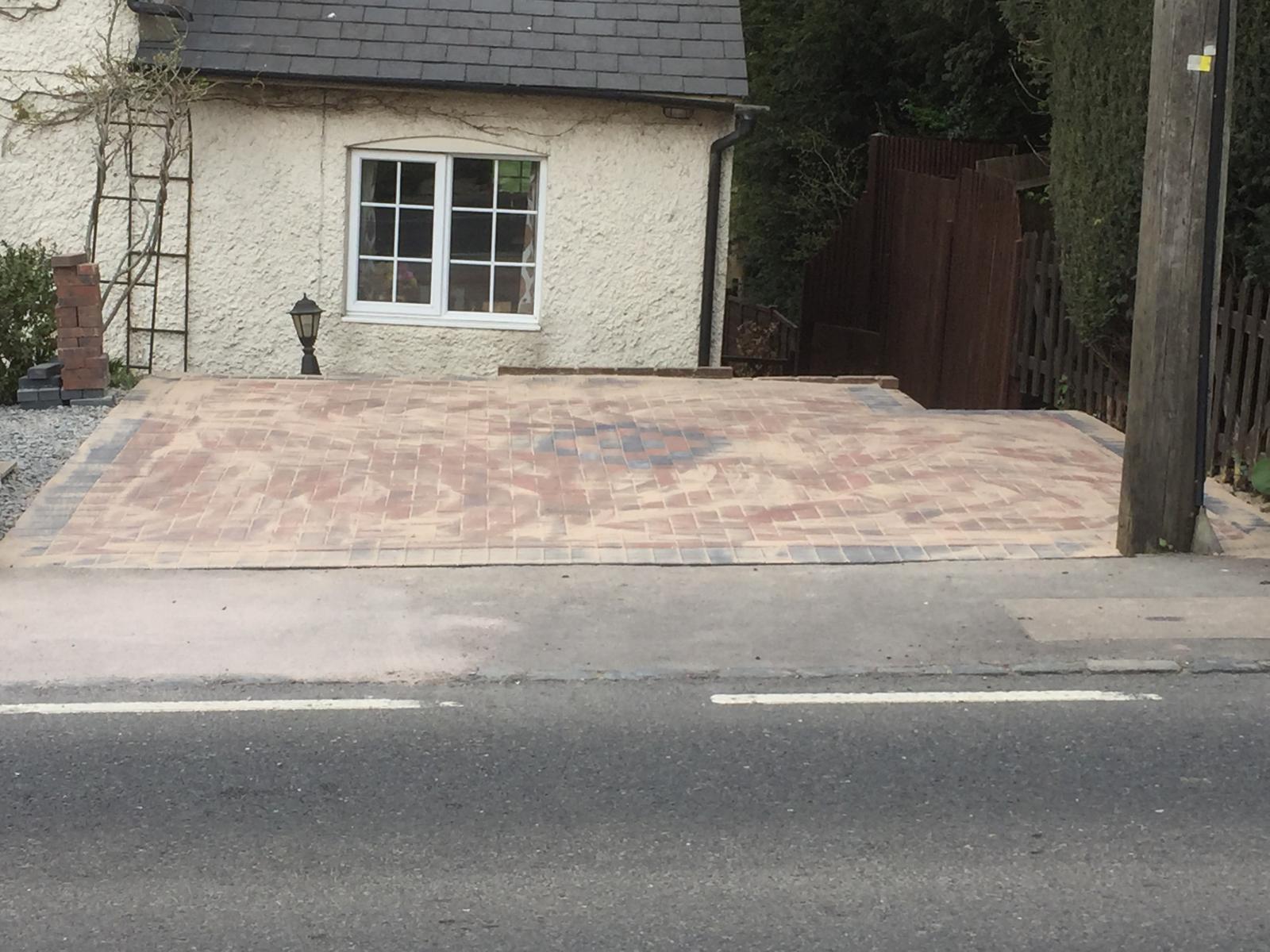 Driveway installed with a diamond pattern for a local project