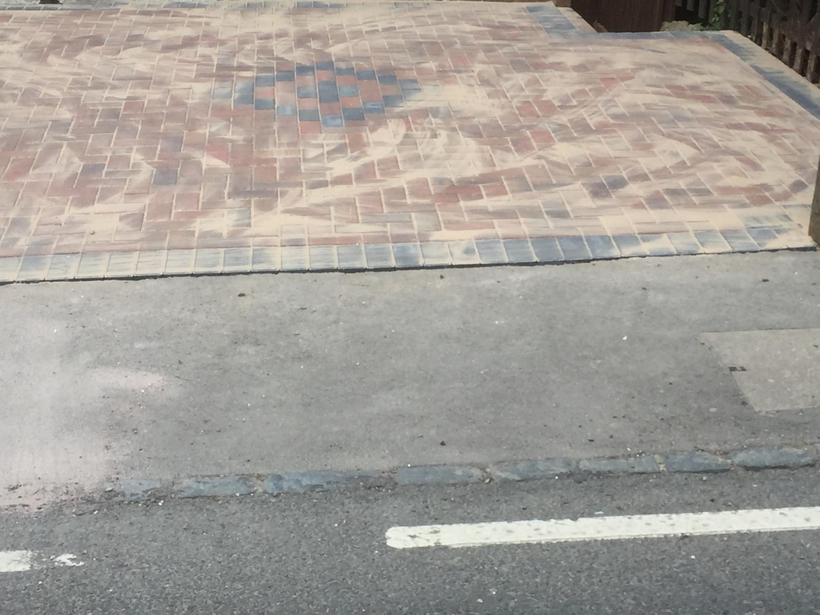 Driveway with a diamond pattern installation