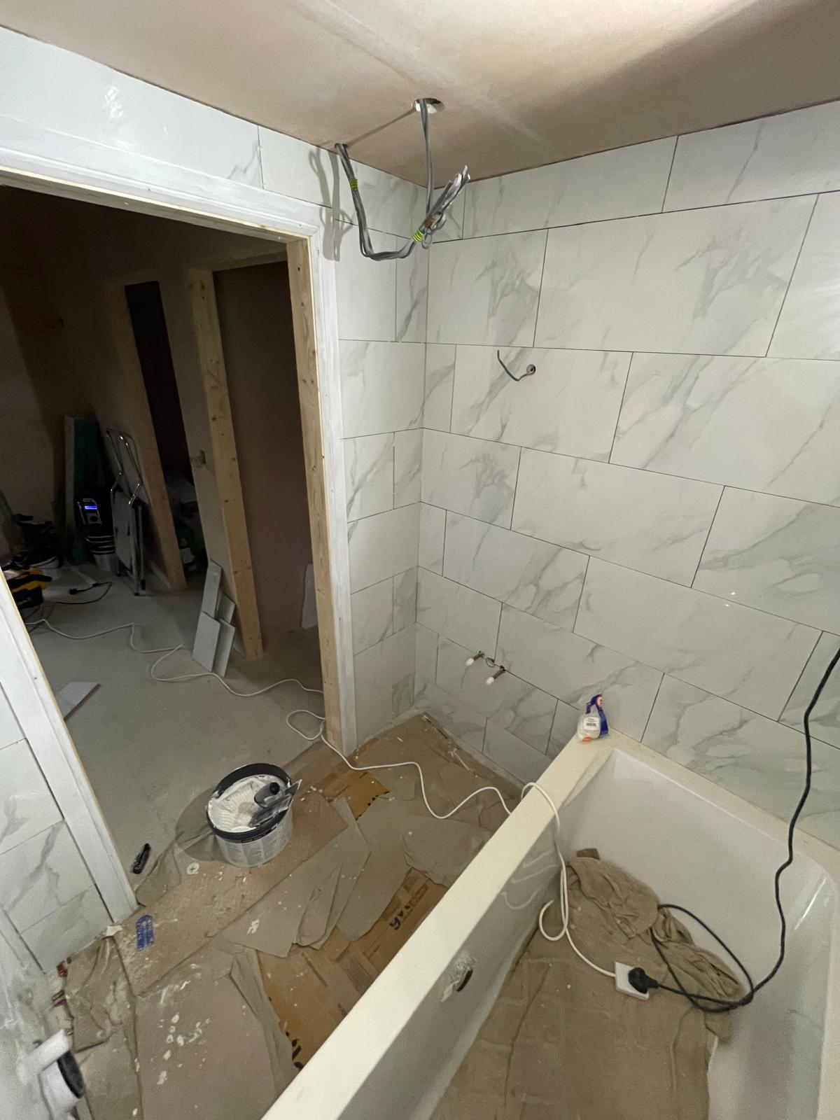 Electrics installed in bathroom on a conversion job