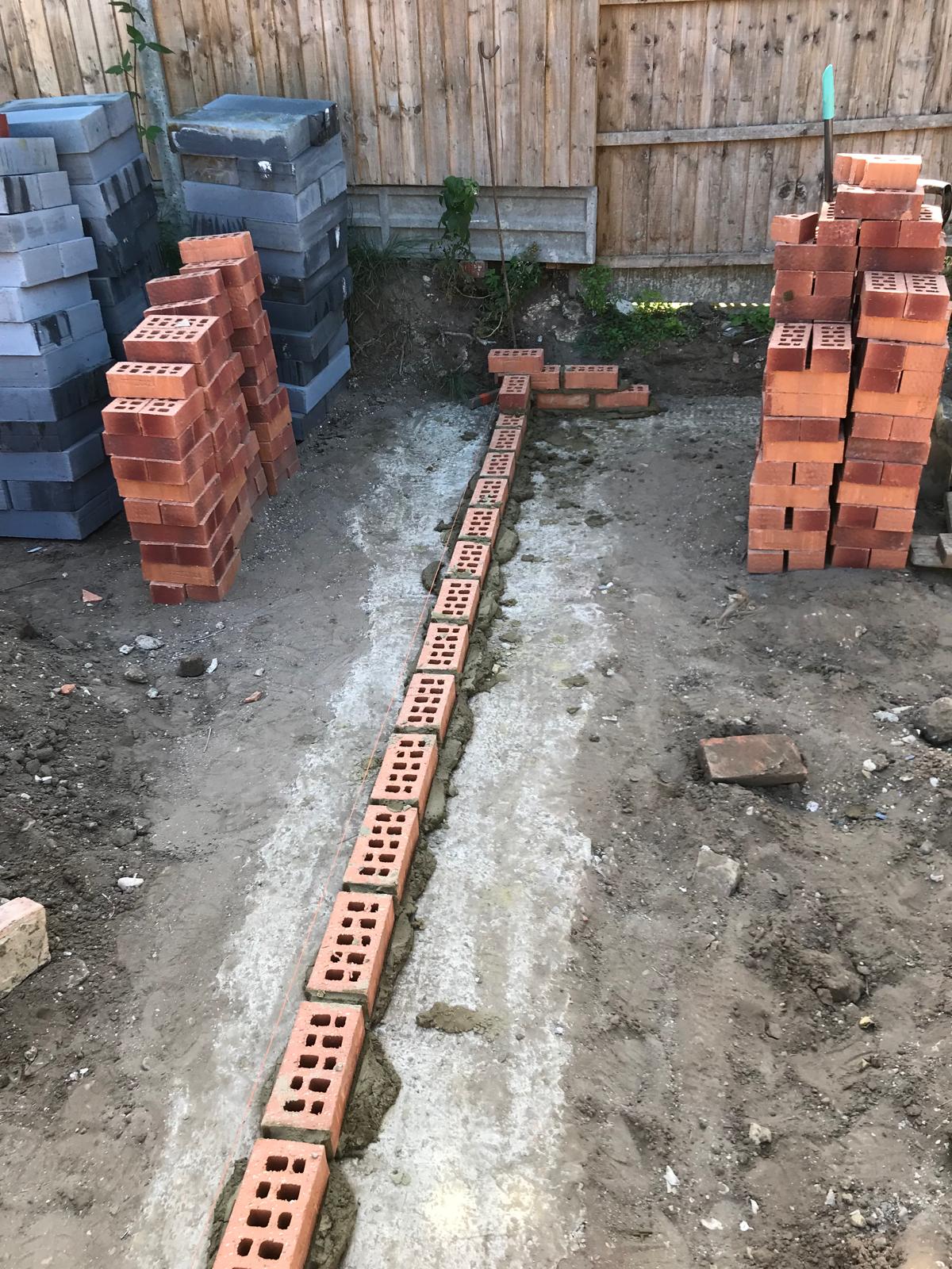 Extension project bottom layer brick work