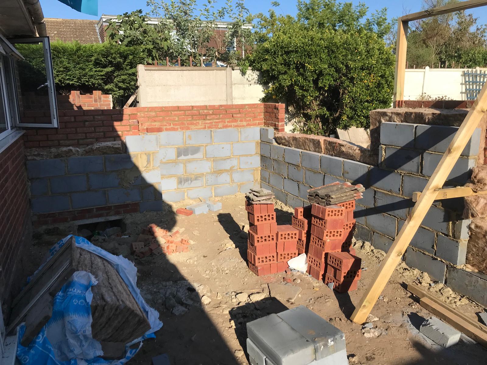 Extension project brick and block work