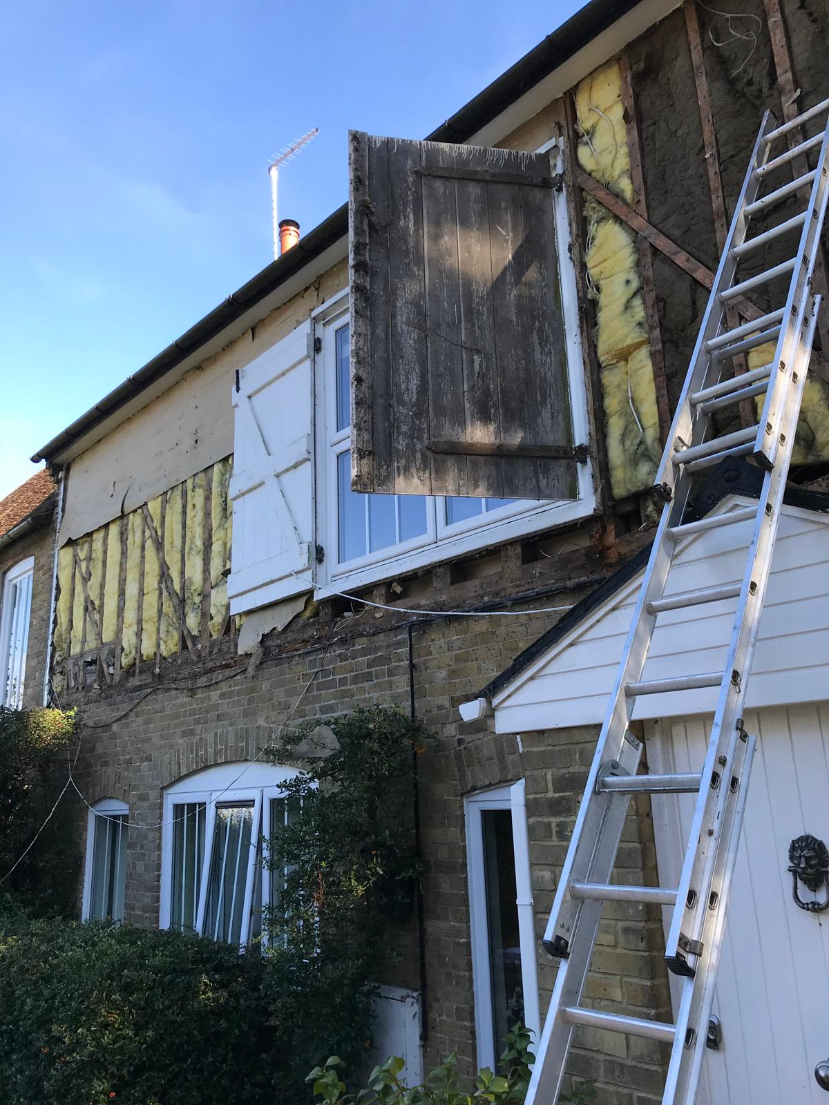 Exterior house preparation for cladding installation