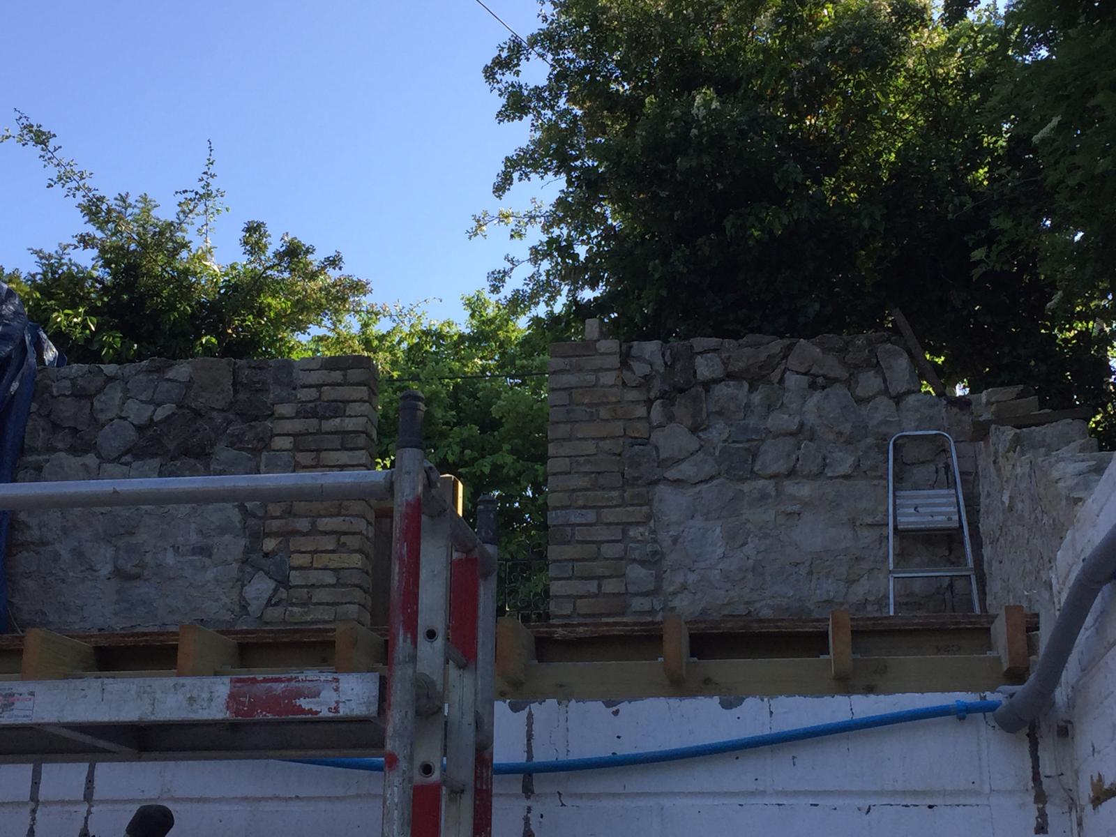 Exterior view of door area on an extension project