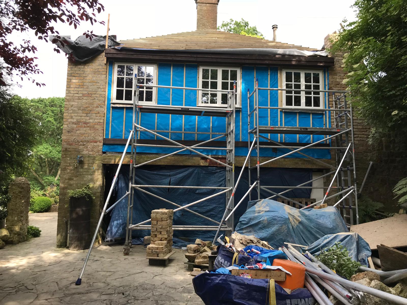 Exterior wooden cladding project preparation