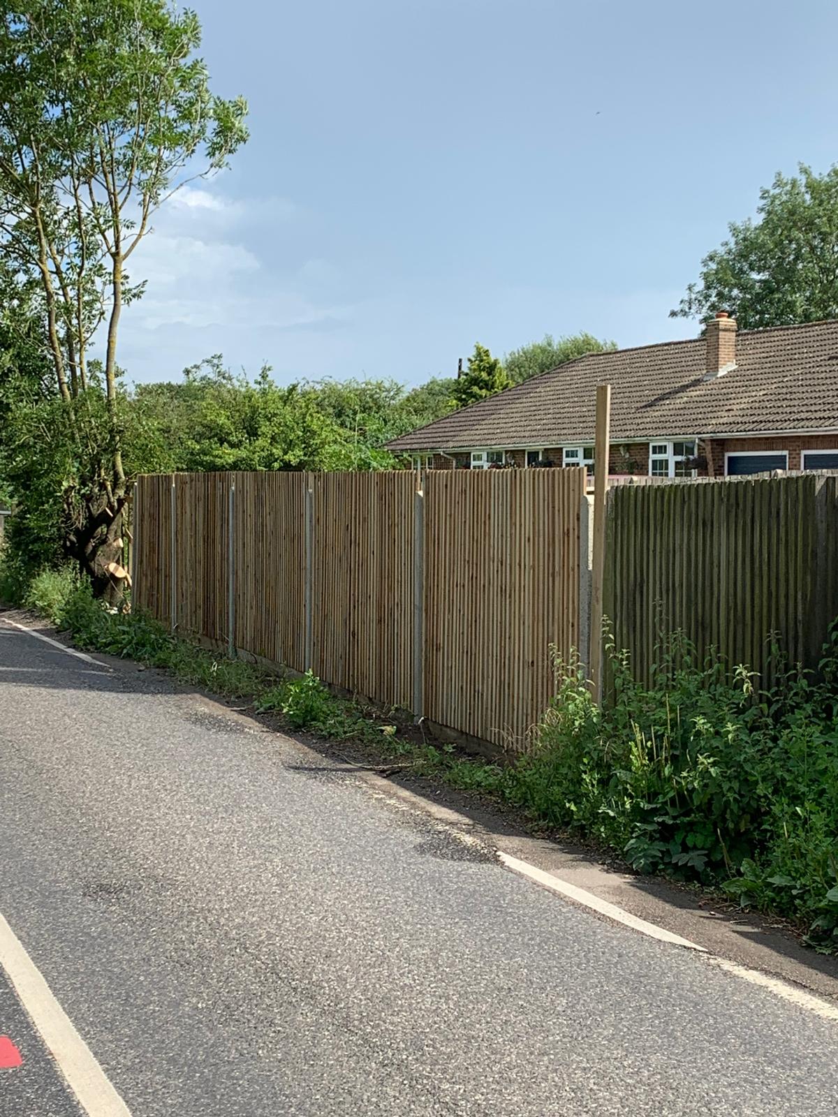 Fence fully installed on local landscaping project