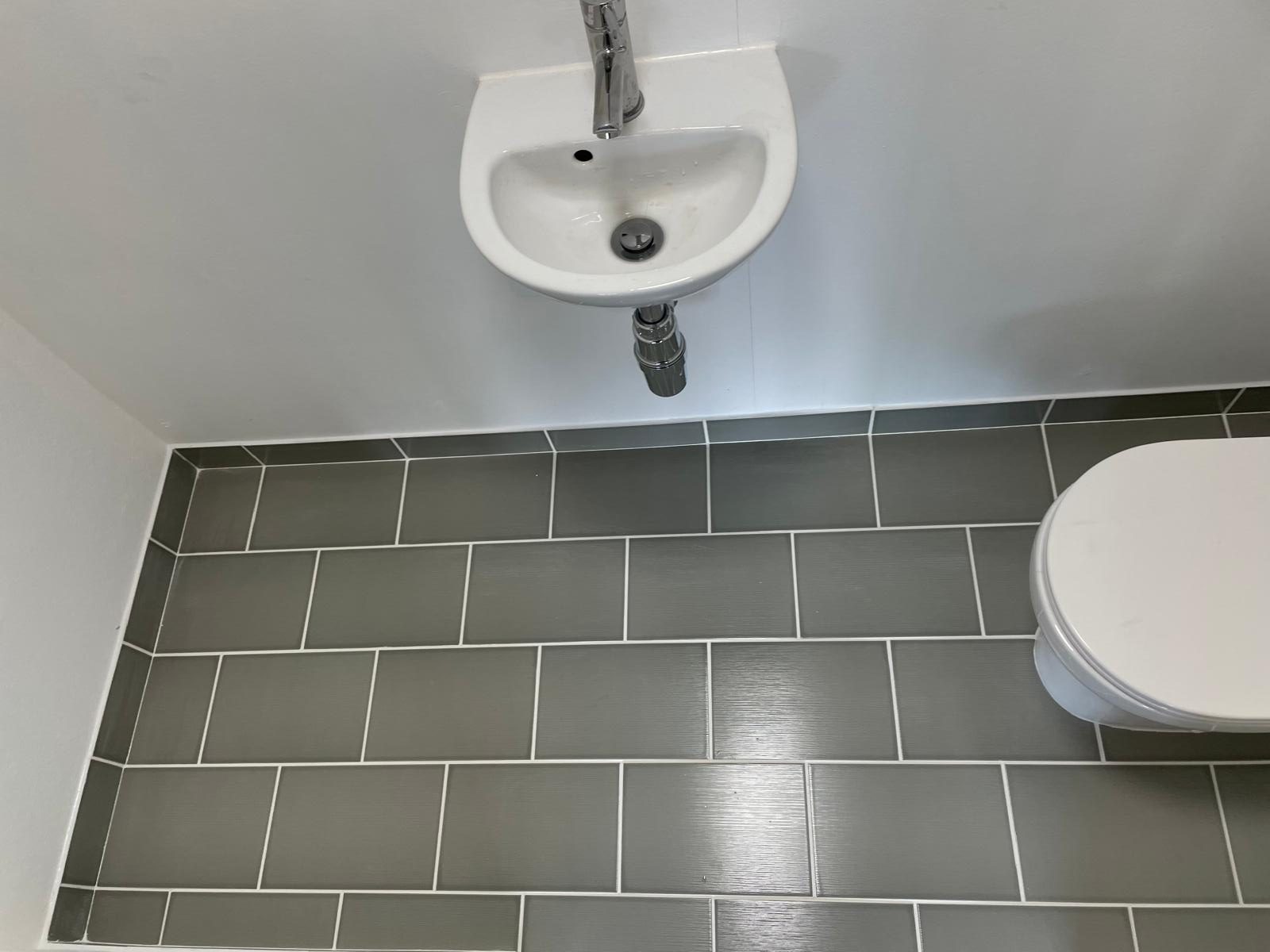 Finished toilet area with sink for the swimming pool area rotated