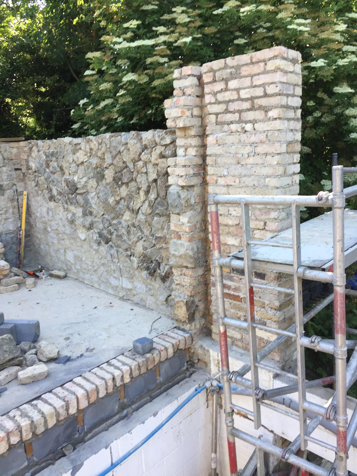 First stage of build for a natural stone extension project