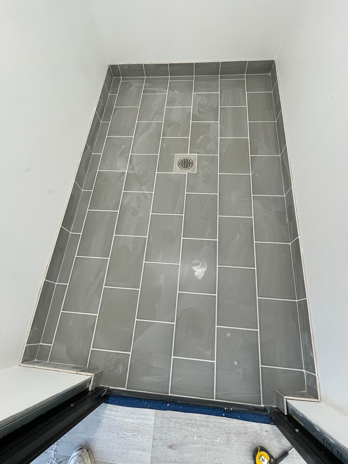 Floor tiles in wet room for swimming pool in Sellindge