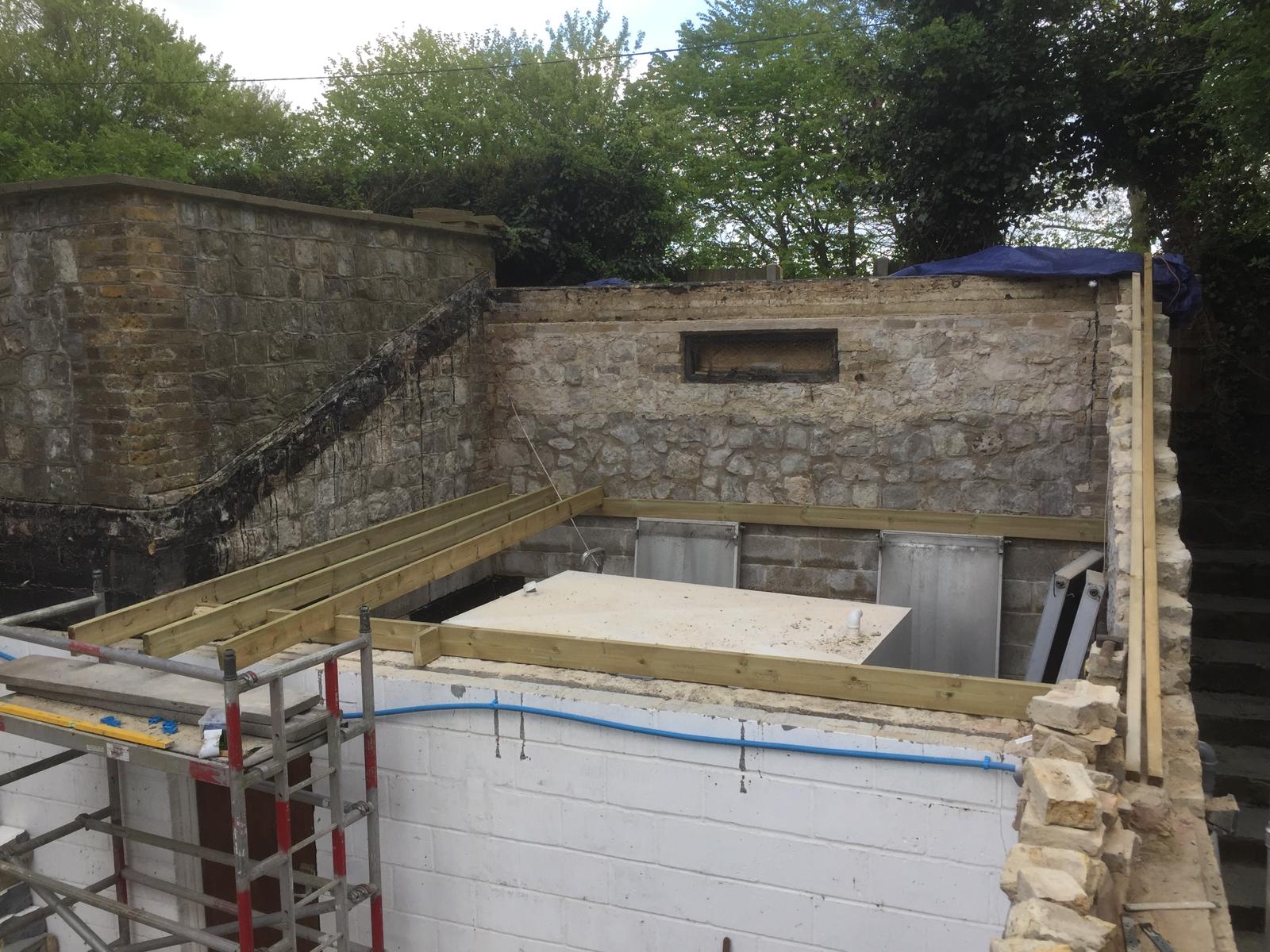 Full floor view on an extension project