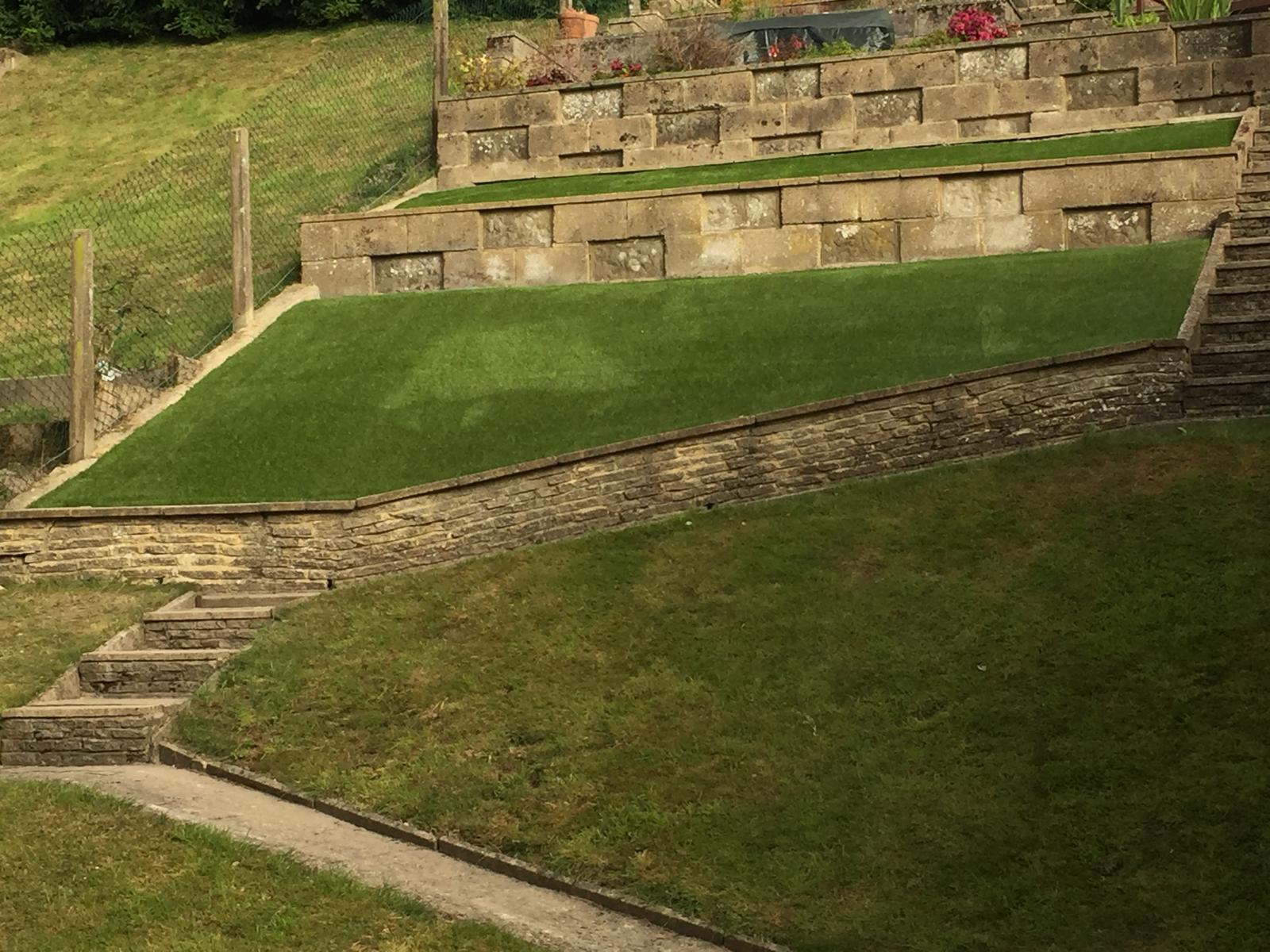 Garden project with artificial grass installation