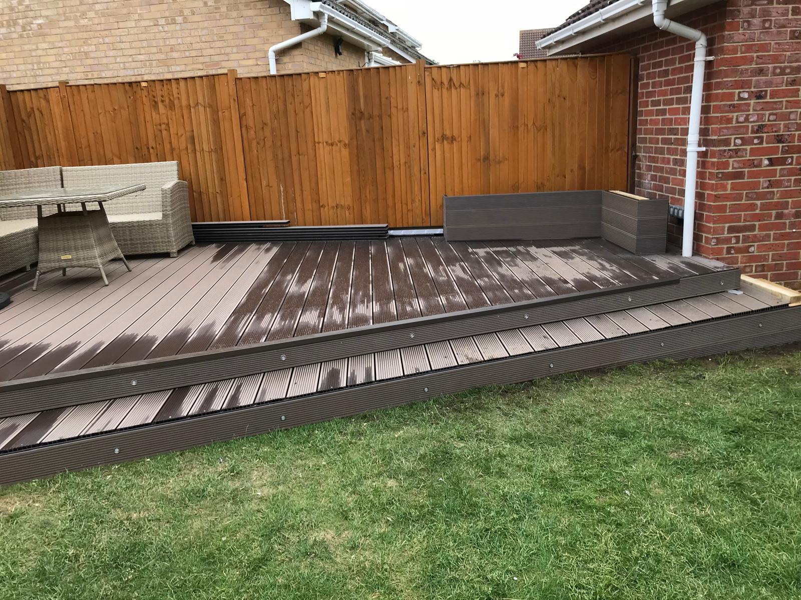 Grey decking installation project