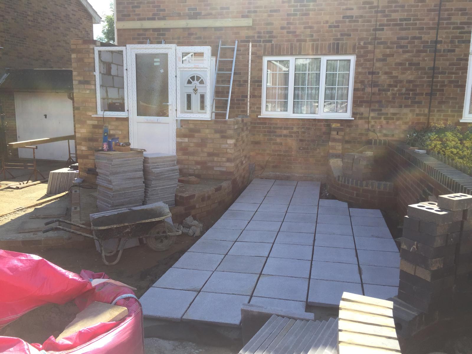 Grey patio installation