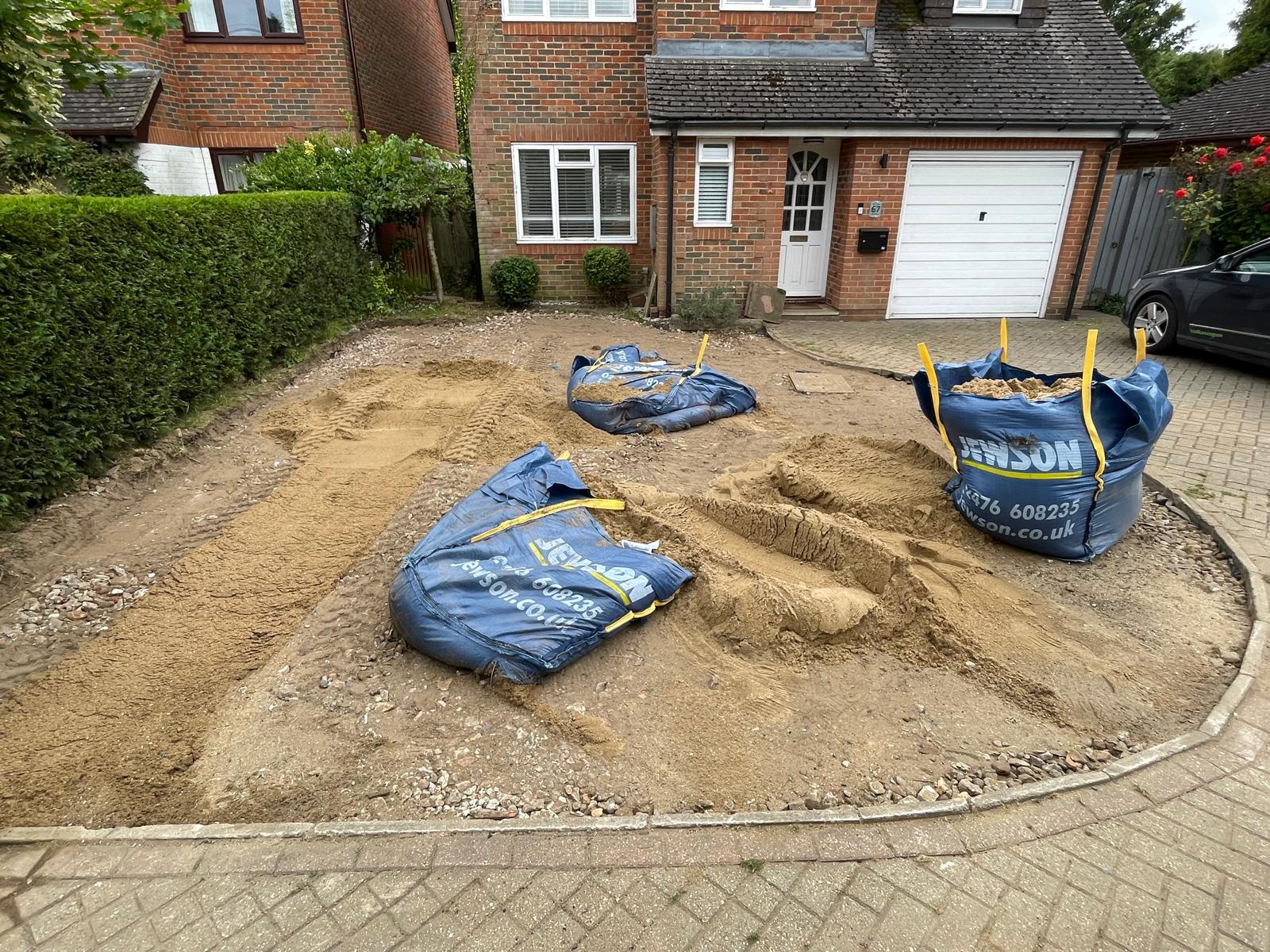 Ground preparation for a local driveway project in Kent
