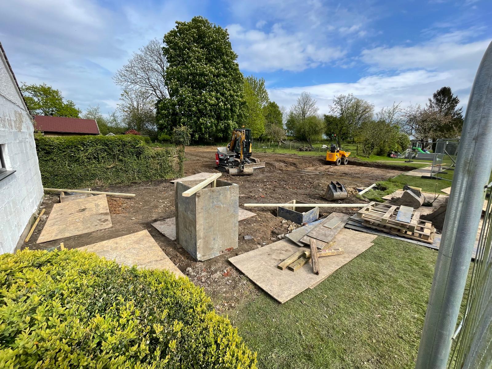 Ground preparation for swimming pool installation