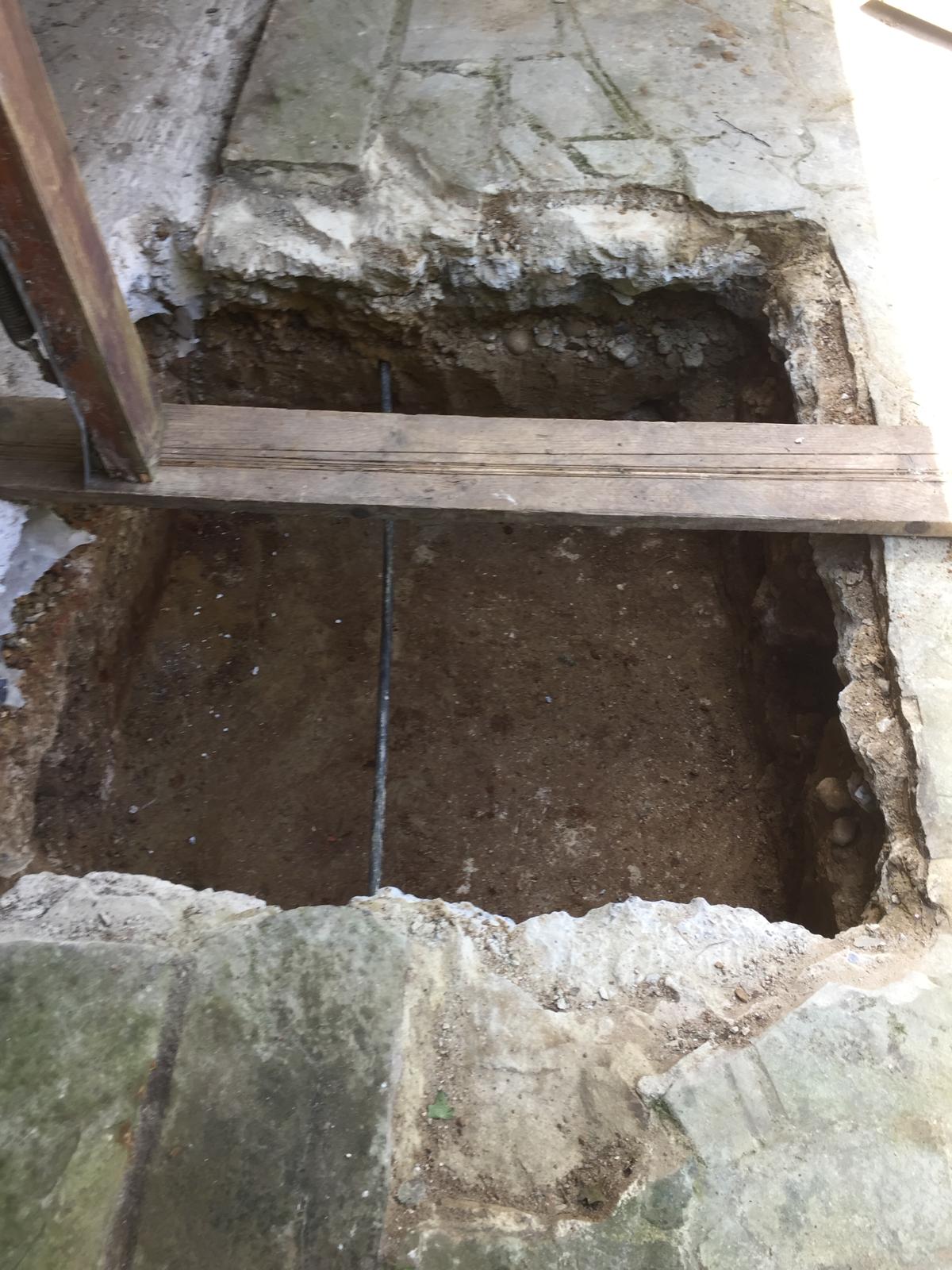 Ground work old drain fill