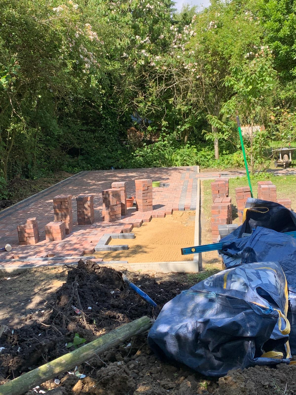 Groundwork on a block paving project 