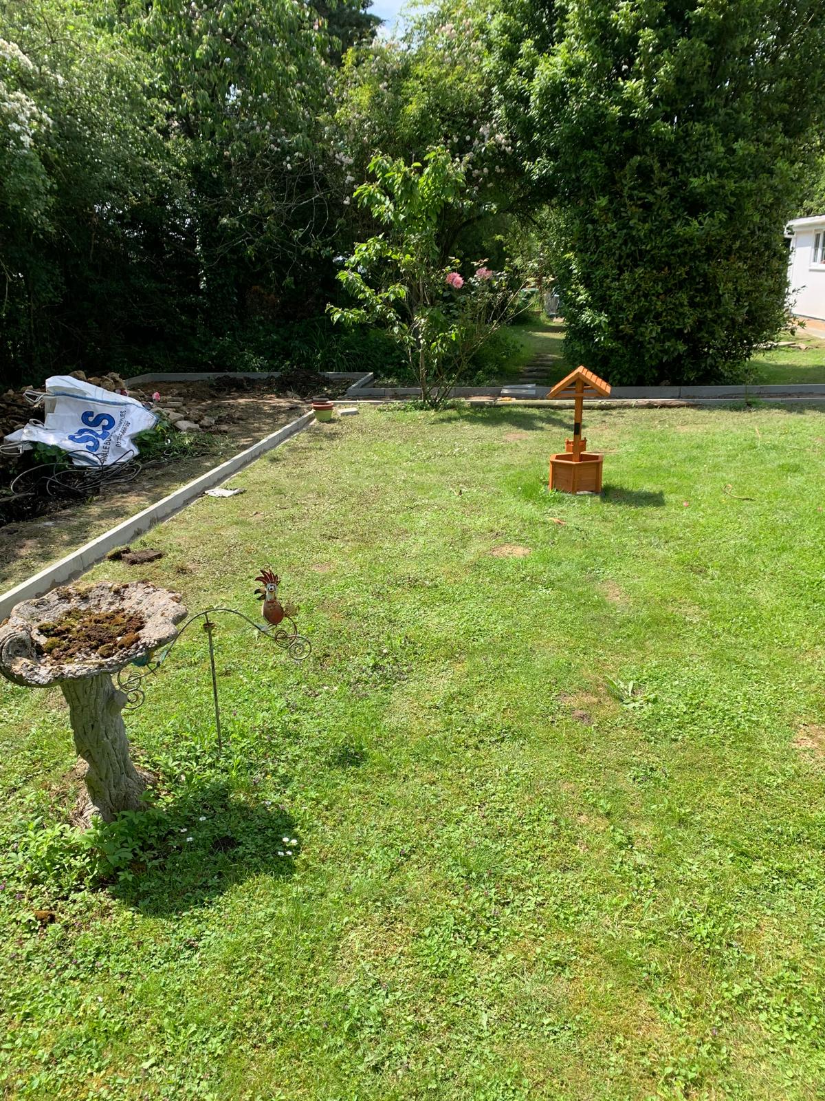 Groundwork preparation for block paving area 