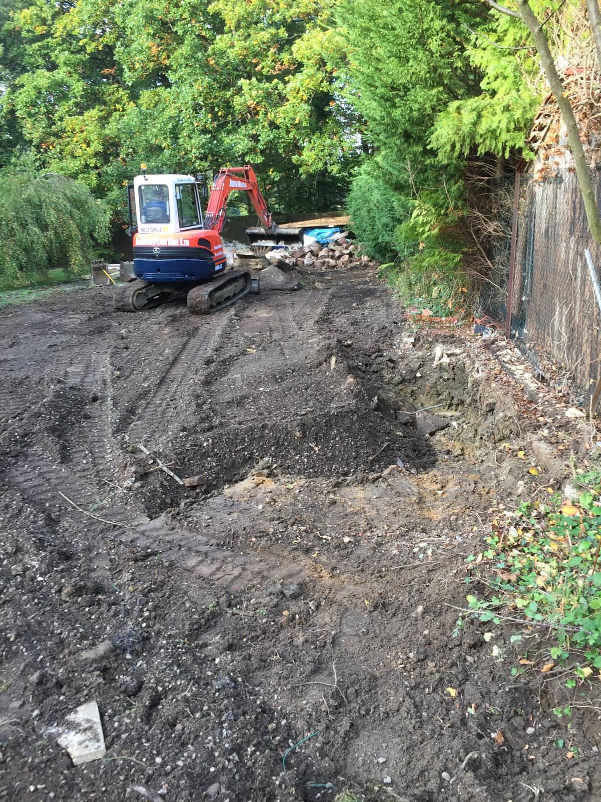 Groundworks on a local landscaping project in Kent