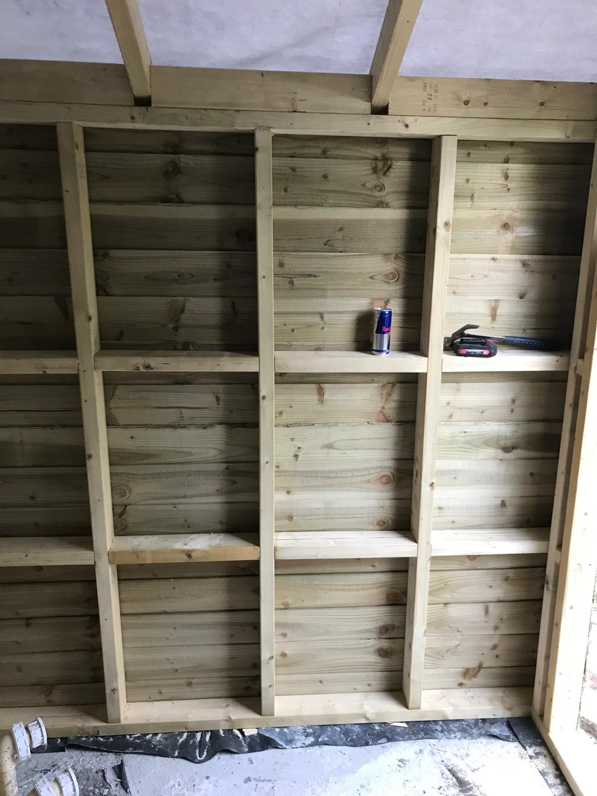 Inside a custom shed installation project