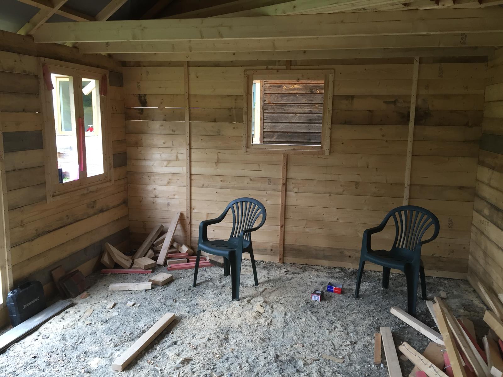 Inside the summer house custom built local landscaping project