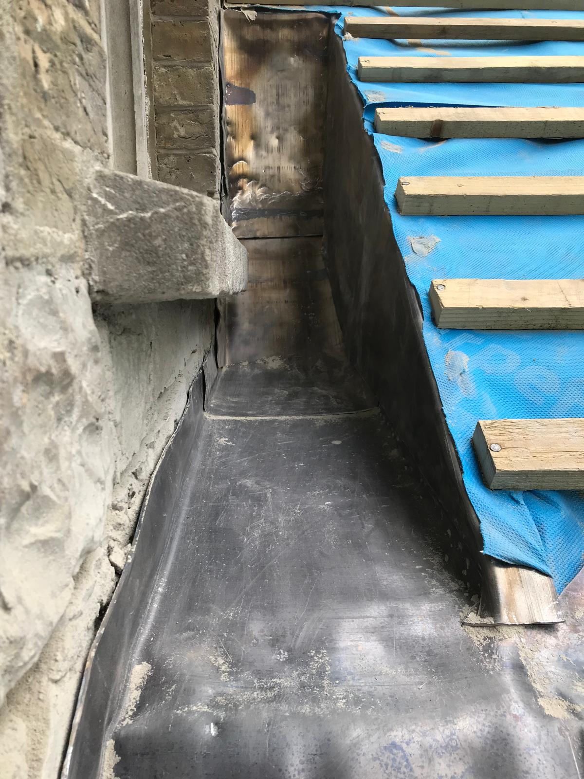 Installation of lead on an extension project in Kent