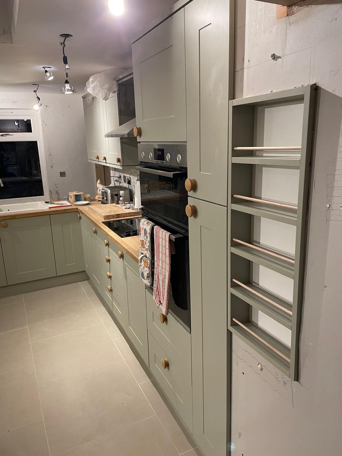 Kitchen installation on an extension project in Kent