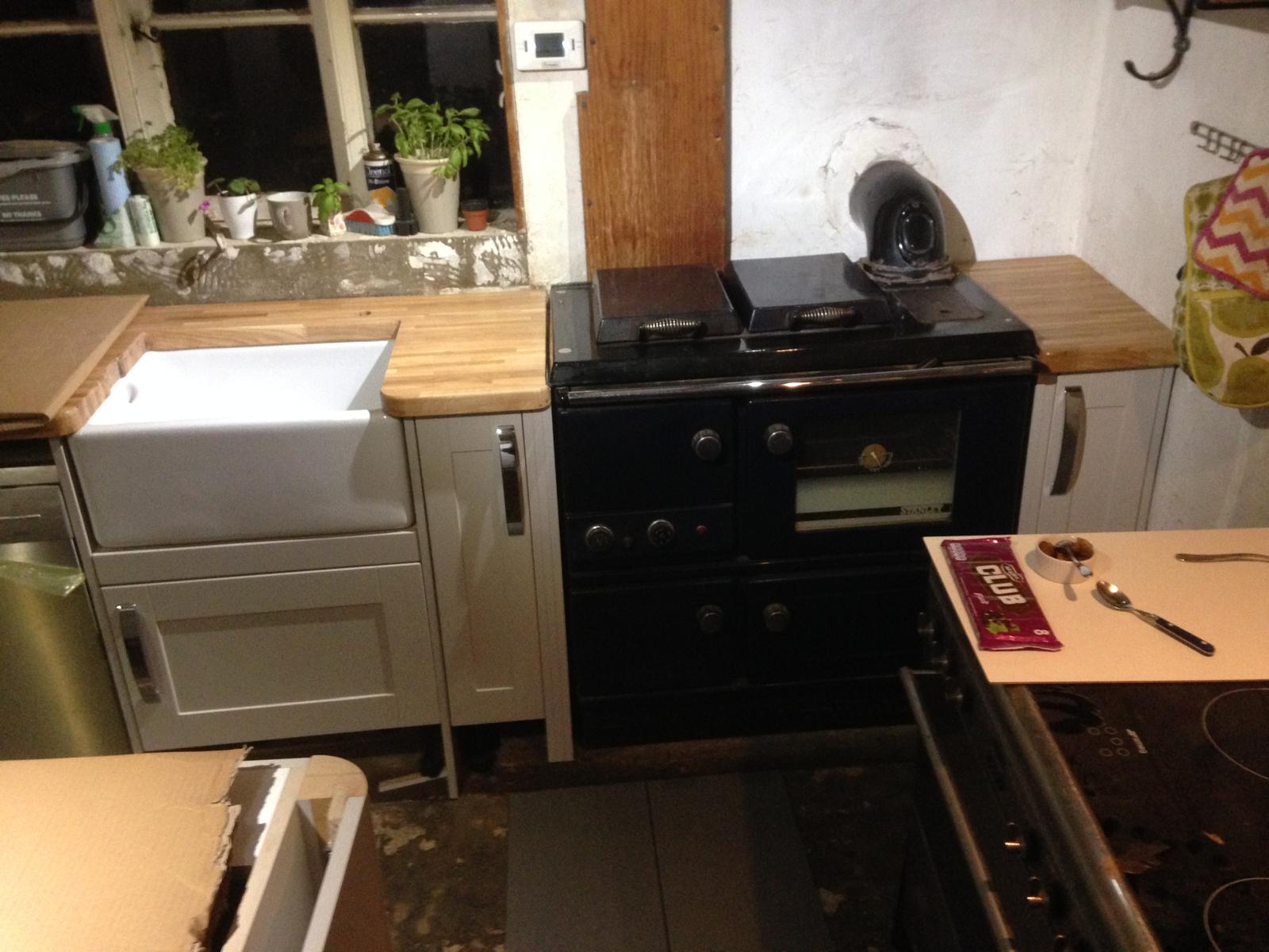 Kitchen installation project with butler sink