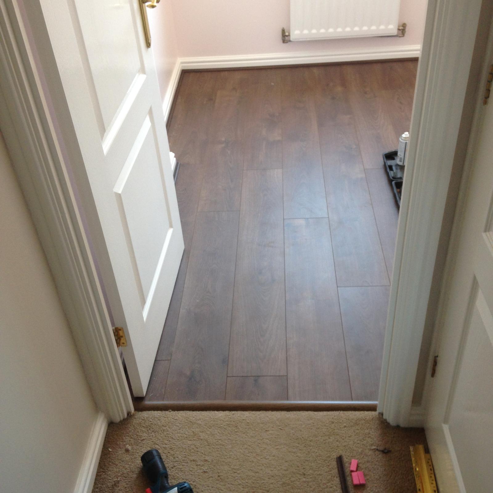 Laminate floor installation for a local decorating project