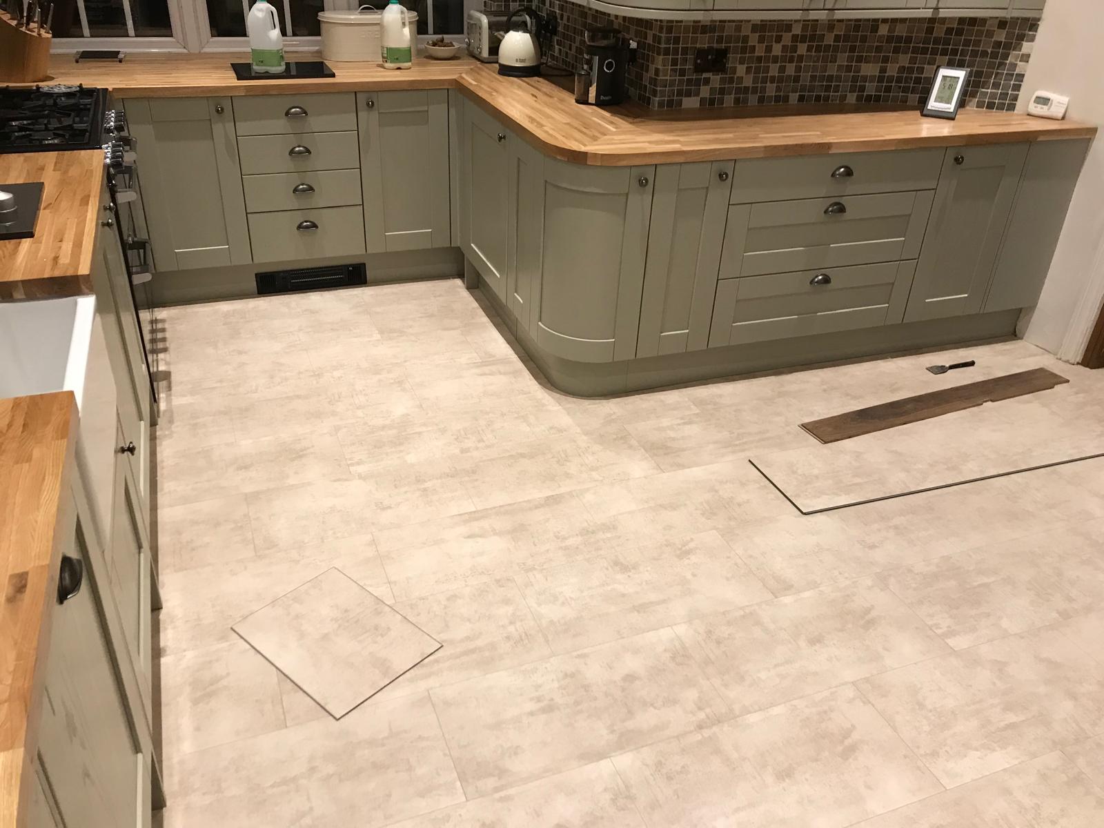 Laminate floor installation on a kitchen extension installation project