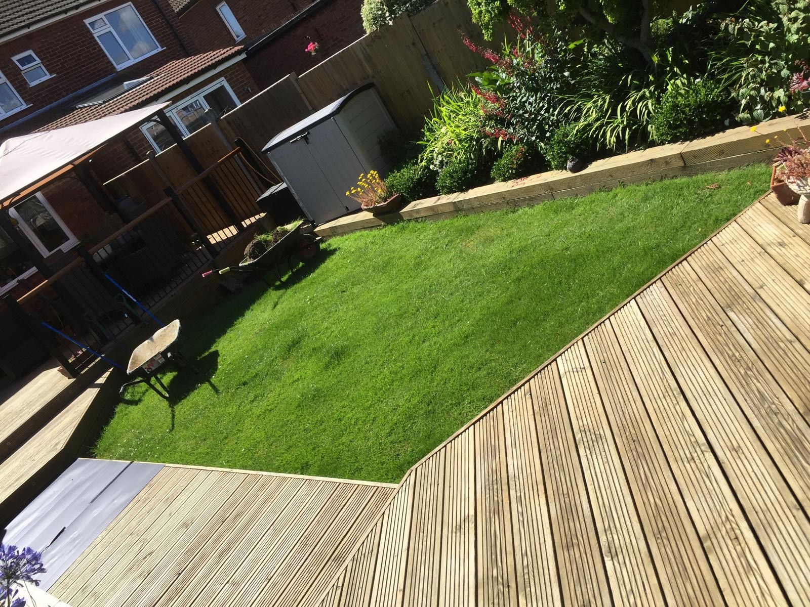 Landscaping project artificial grass installation
