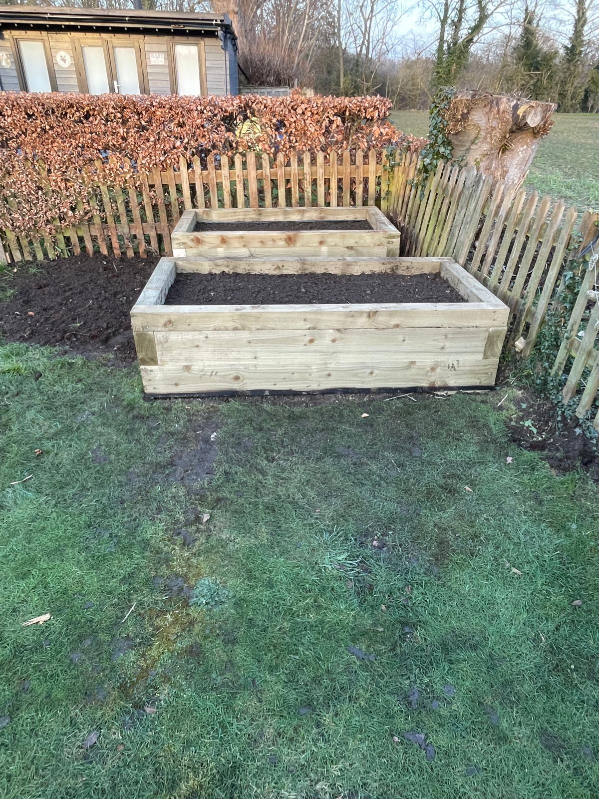 Landscaping project custom built planters