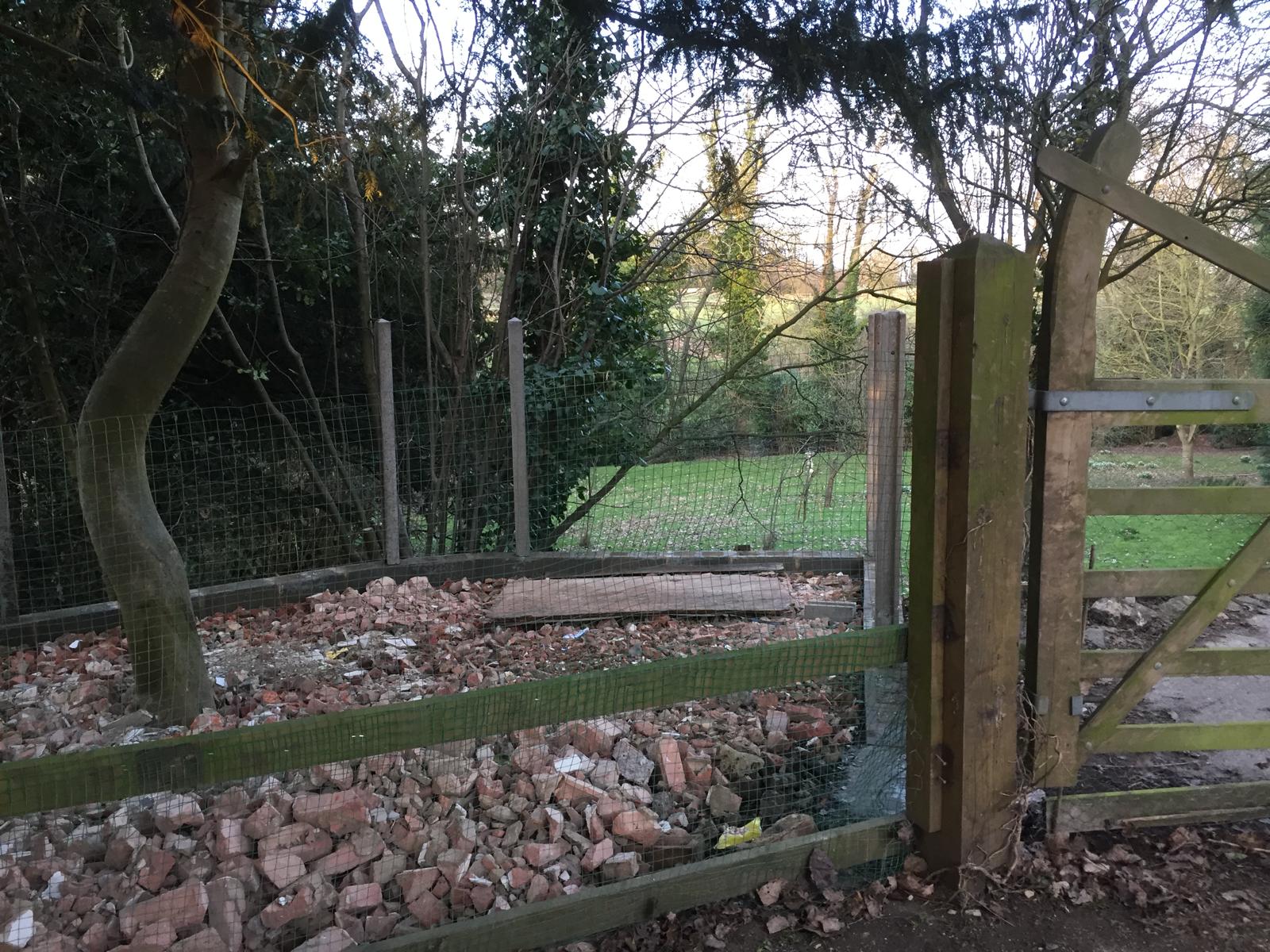 Landscaping project with fence installation