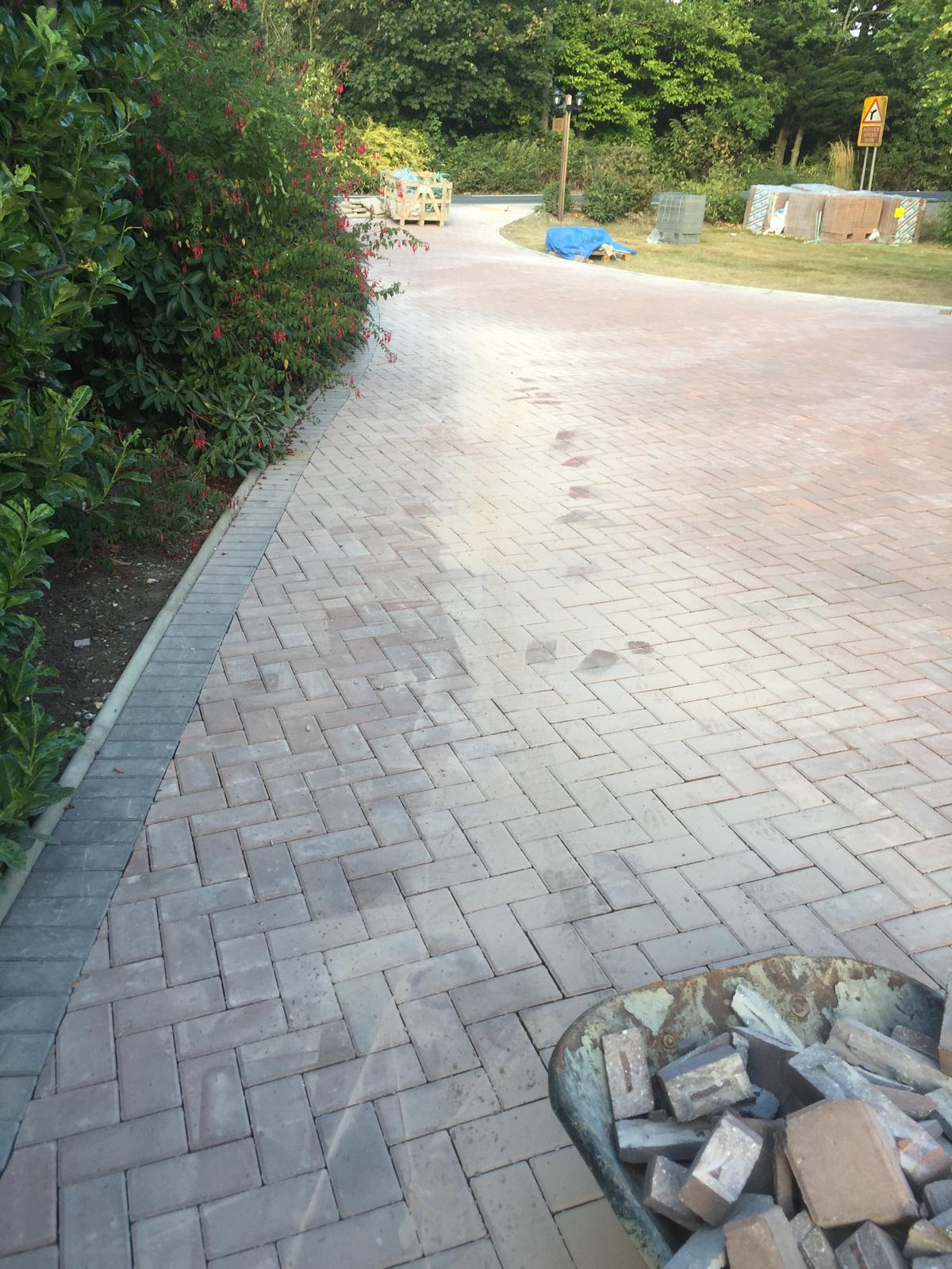 Large block paving driveway project in Kent
