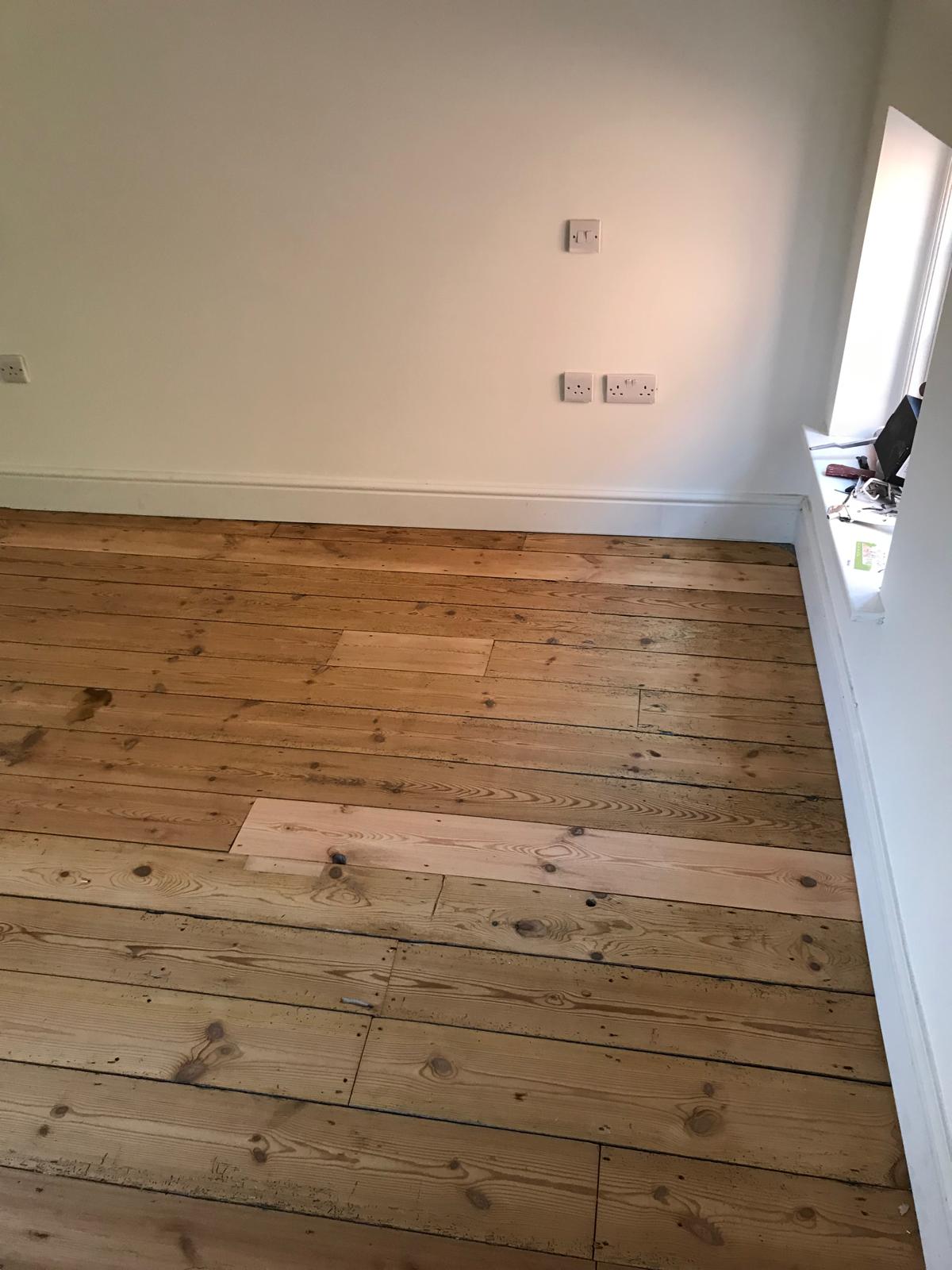 Local decorating project wooden floor restore