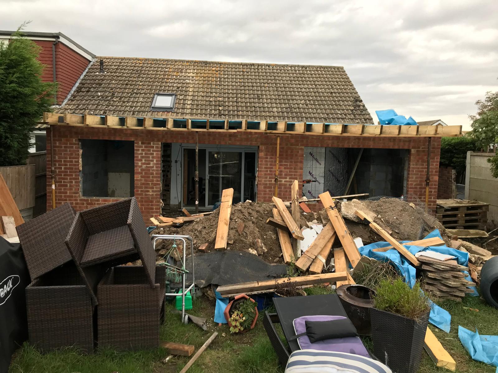 Local extension project exterior view of brick work