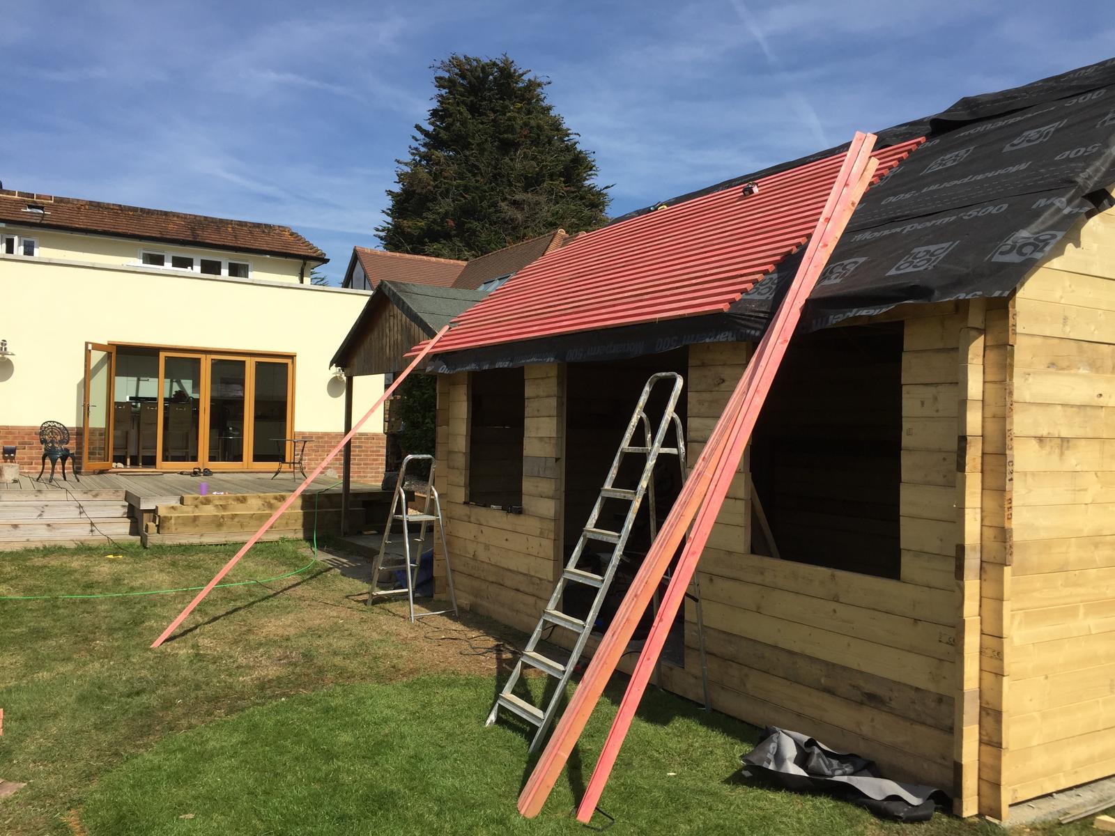 Local landscaping project summer house installation