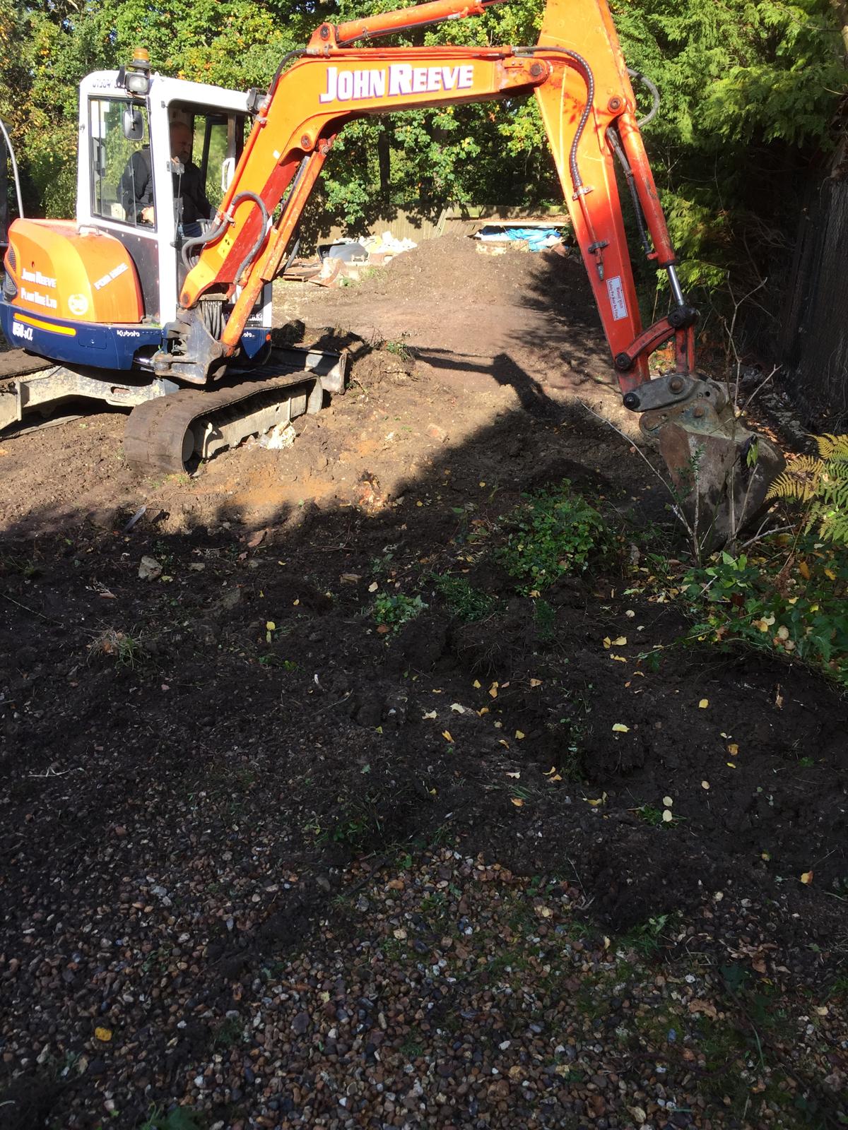 Local landscaping project with digger work in Kent