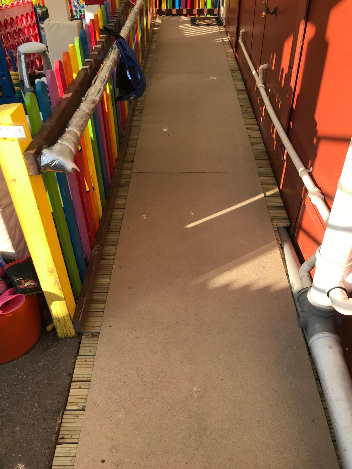 Local nursery project board attached on slope