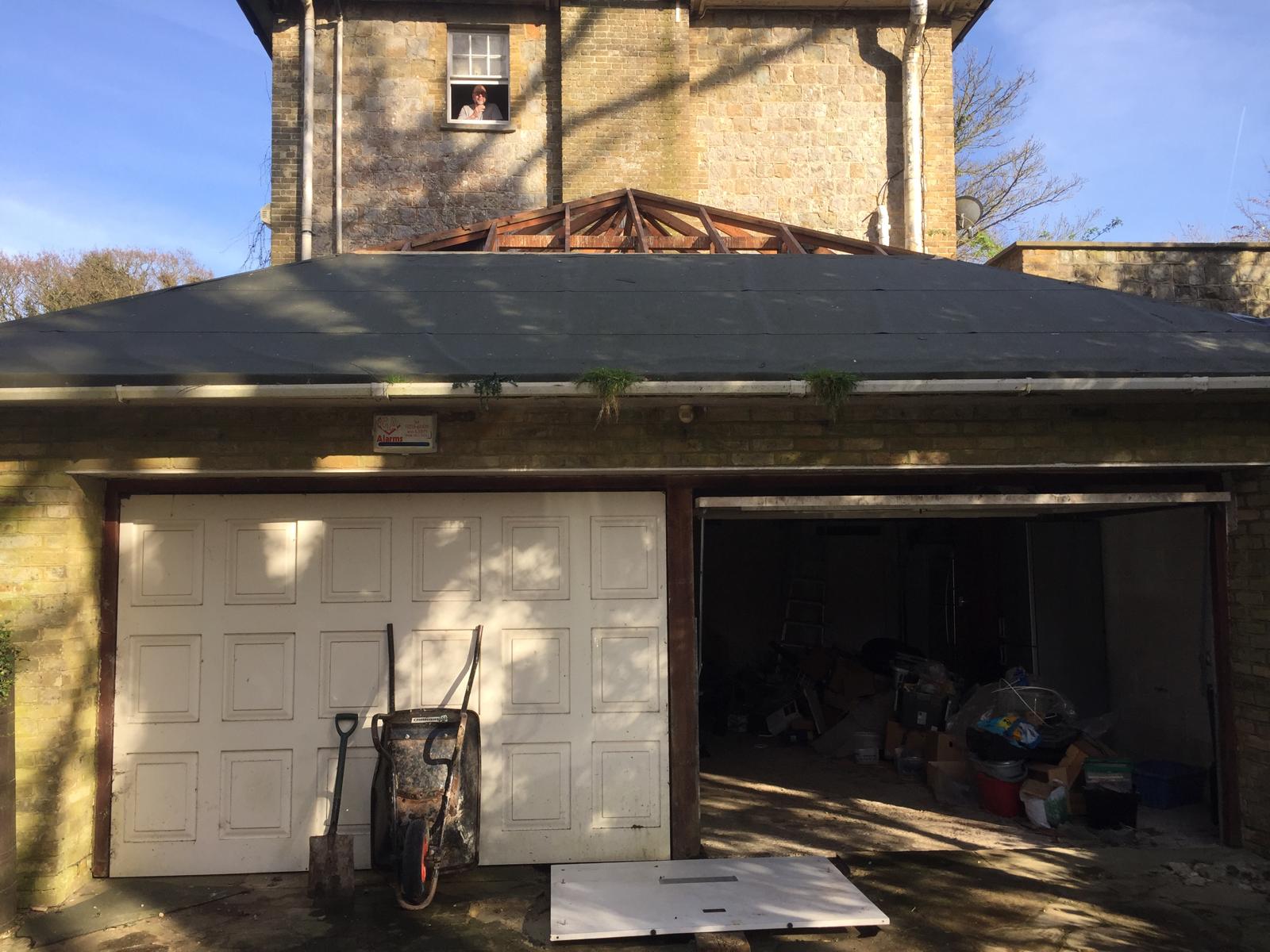 Local roof installation project on top of garage