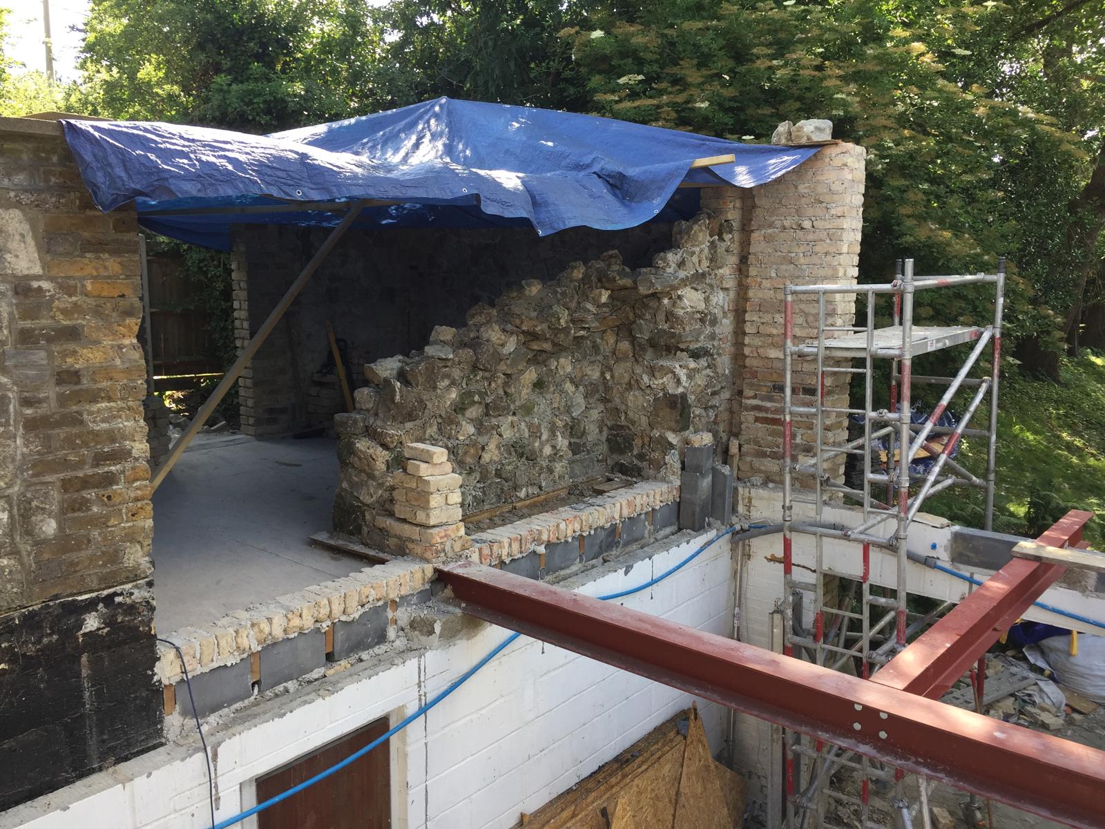 Natural stone build extension project in Kent