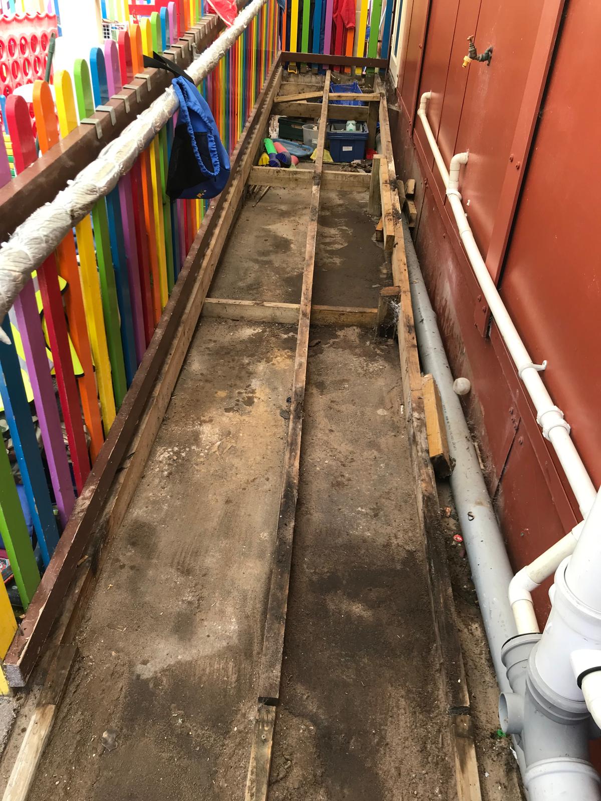 Nursery walkway slope revamp project in Kent