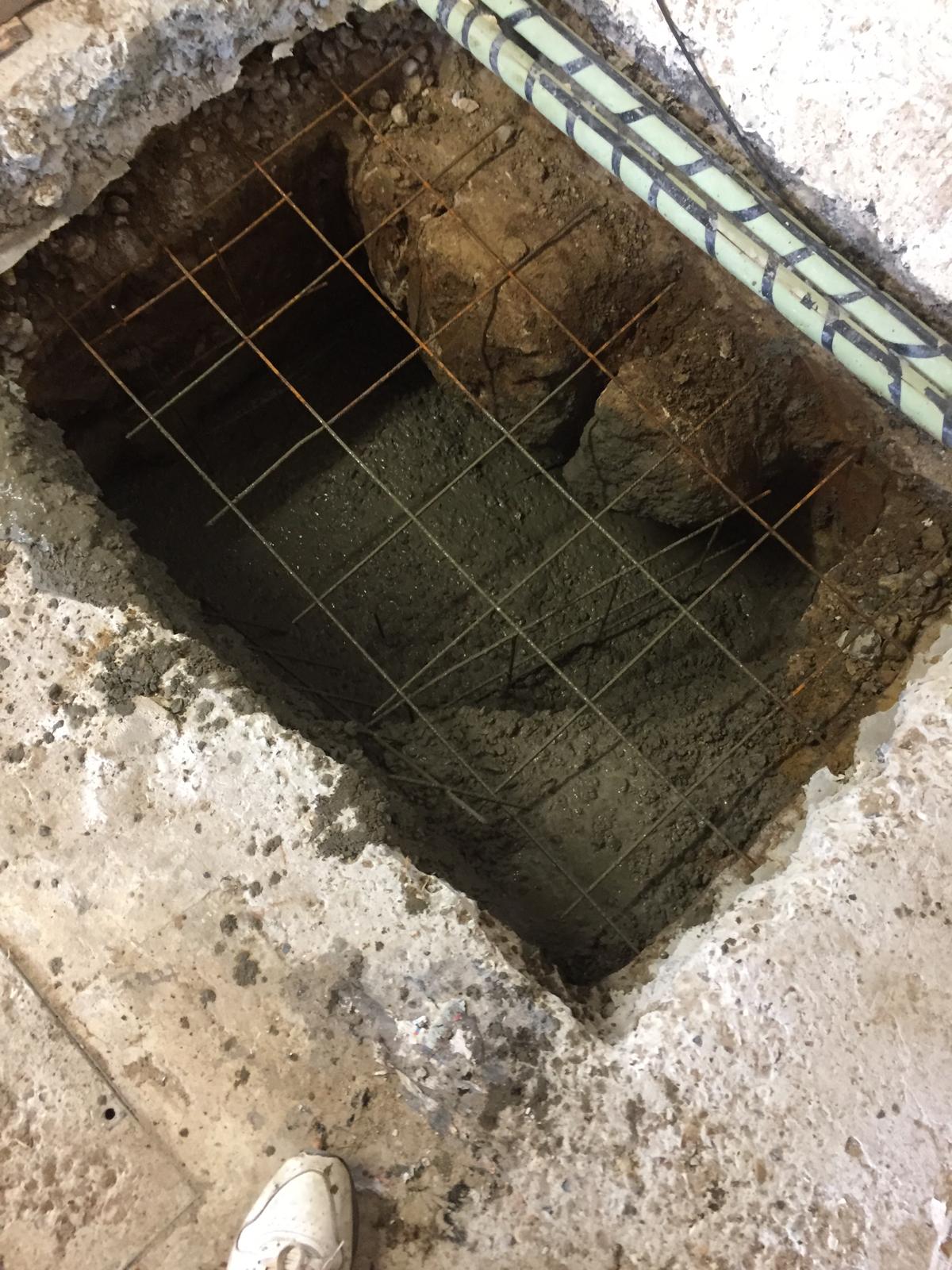 Old drain concrete fill project