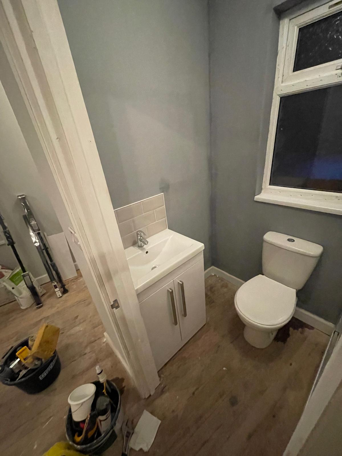 Painting and decorating project toilet area decorating