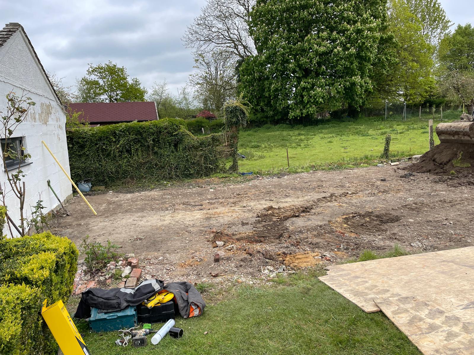 Preparation dig out for swimming pool area
