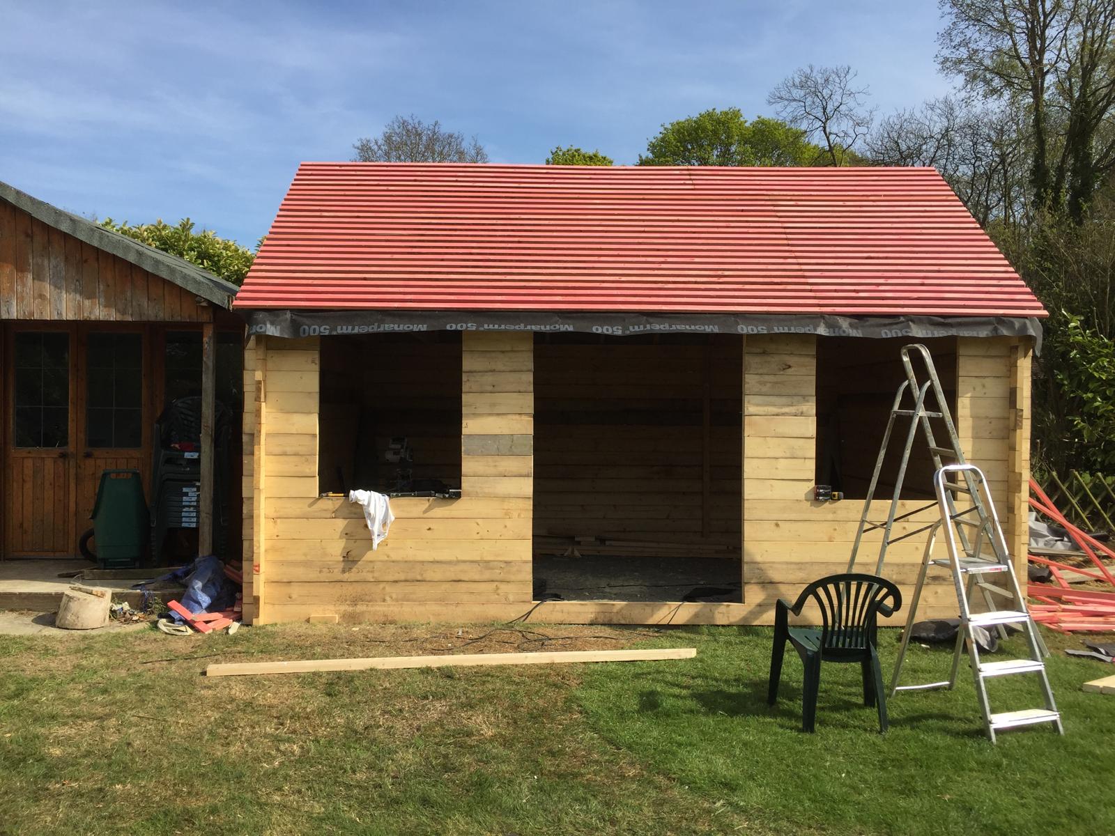 Roof installation on a summer house custom installation project
