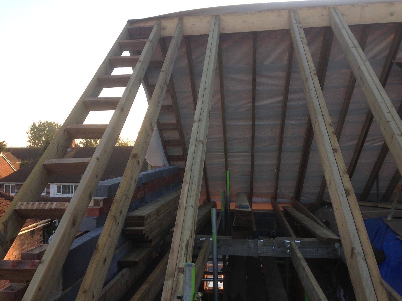 Roof installation wood structure