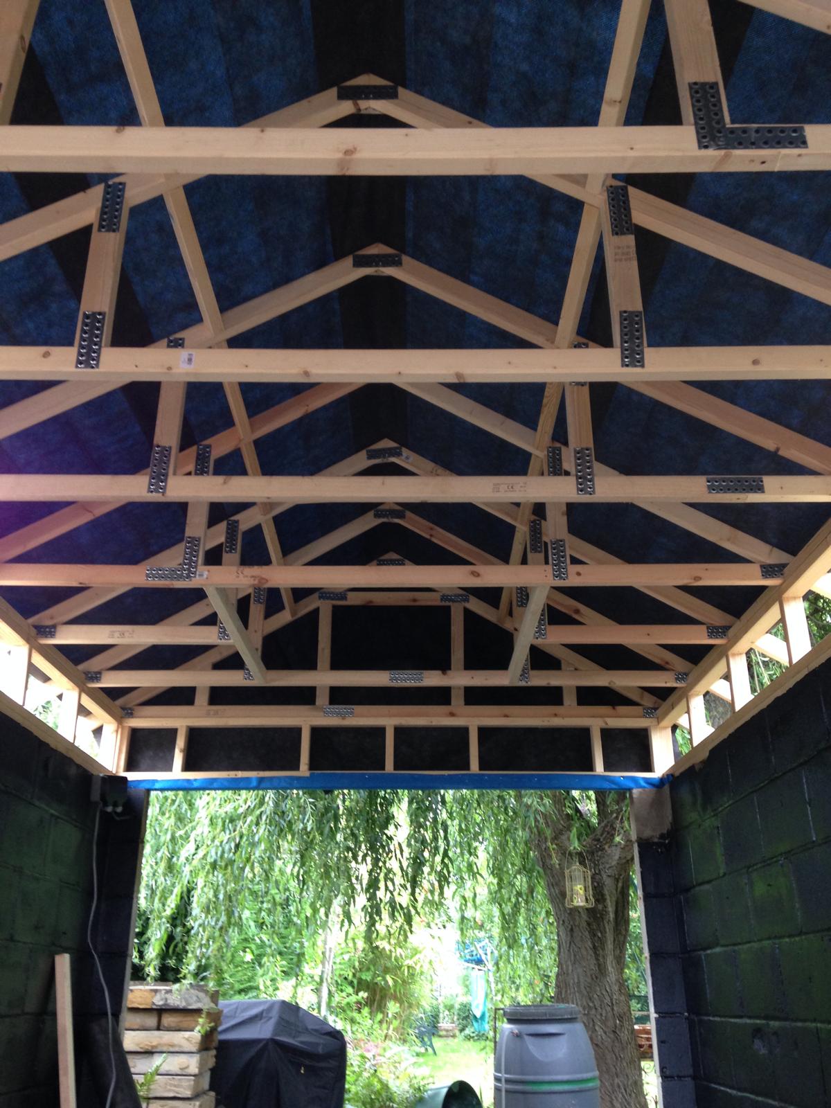 Roof installation wooden structure for a local project in Kent